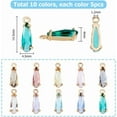 thumbnail image 2 of 50 colgantes de cristal en 10 colores, colgantes facetados en forma de lágrima, dijes con cuentas en forma de lágrima y aros de latón dorado., 2 of 7