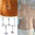 thumbnail image 5 of K-KED 1Pc Cartilage Clip Fashion Body Piercing Fake Belly Button Navel Ring Women Gift-Silver E, 5 of 9