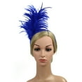 thumbnail image 4 of Outfmvch Hair Accessories For Women Headband Vintage Colorful Burlesque Headpiece Flapper Ostrich Feather Fancy Headband Hair Ties Blue One Size, 4 of 6