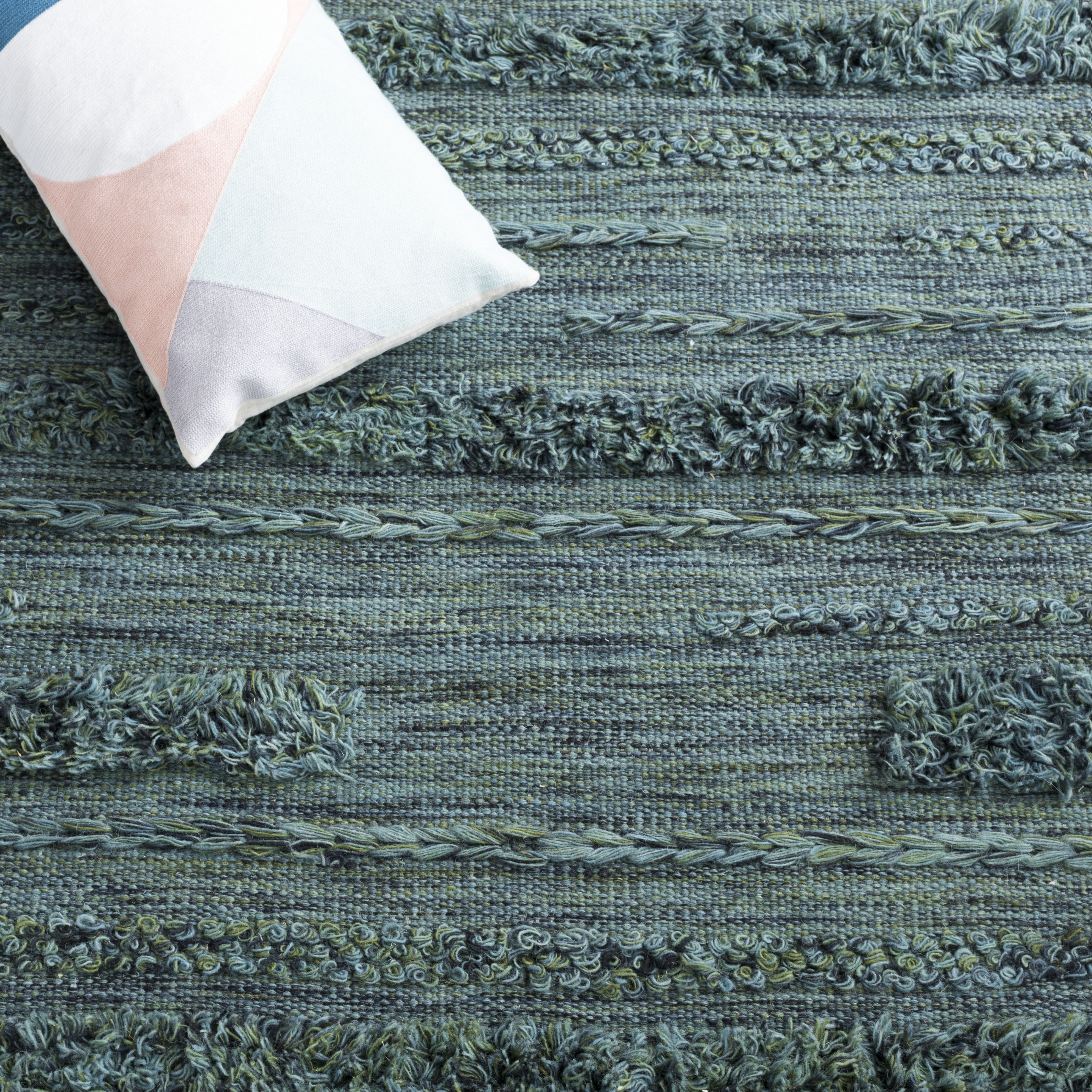 SAFAVIEH Vermont Zavanna Striped Area Rug, Dark Green/Black, 9' x 12'