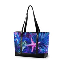 FORMRS Laptop Tote Bag for Women with 15.6" Computer Compartments Handbag, Neon Pink Starfish