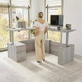 thumbnail image 2 of Stratus 72W Standing L Desk with File Cabinet in Platinum Gray - Engineered Wood, 2 of 8
