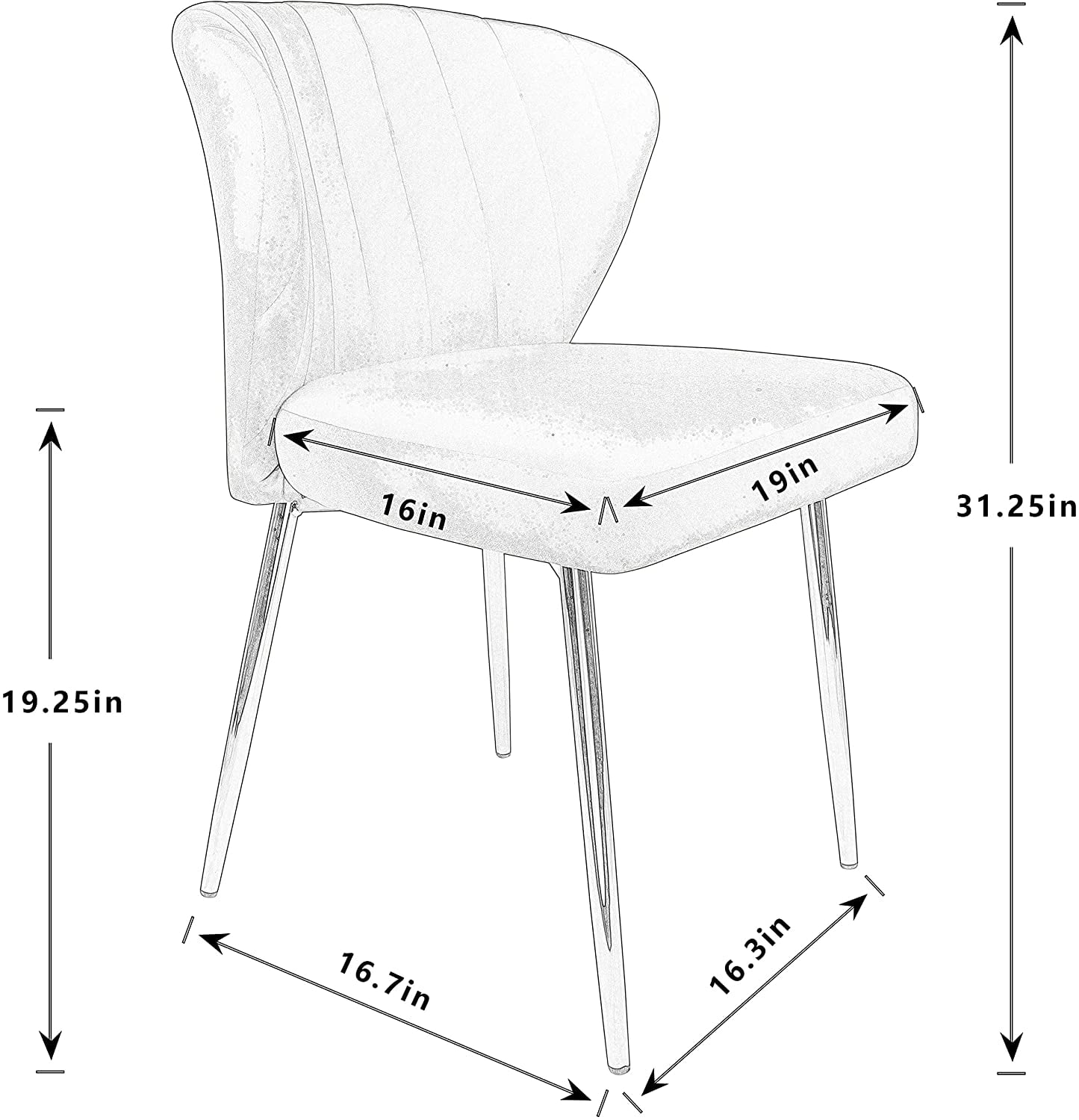 Vistreck Modern Dining Chairs, Accent Chair, Living Room Chairs 1pcs