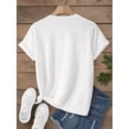 thumbnail image 3 of Women's Oversized White T-Shirt with Sun Moon and Stars Graphic, Loose Fit Casual Mystical Tee Top, 3 of 9