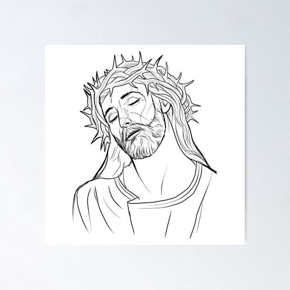 Kna Prints - Jesus Digital Drawing Poster Wall Art Print For Home Decor, Living Room, Bedroom, Office, UNFRAMED-8x12