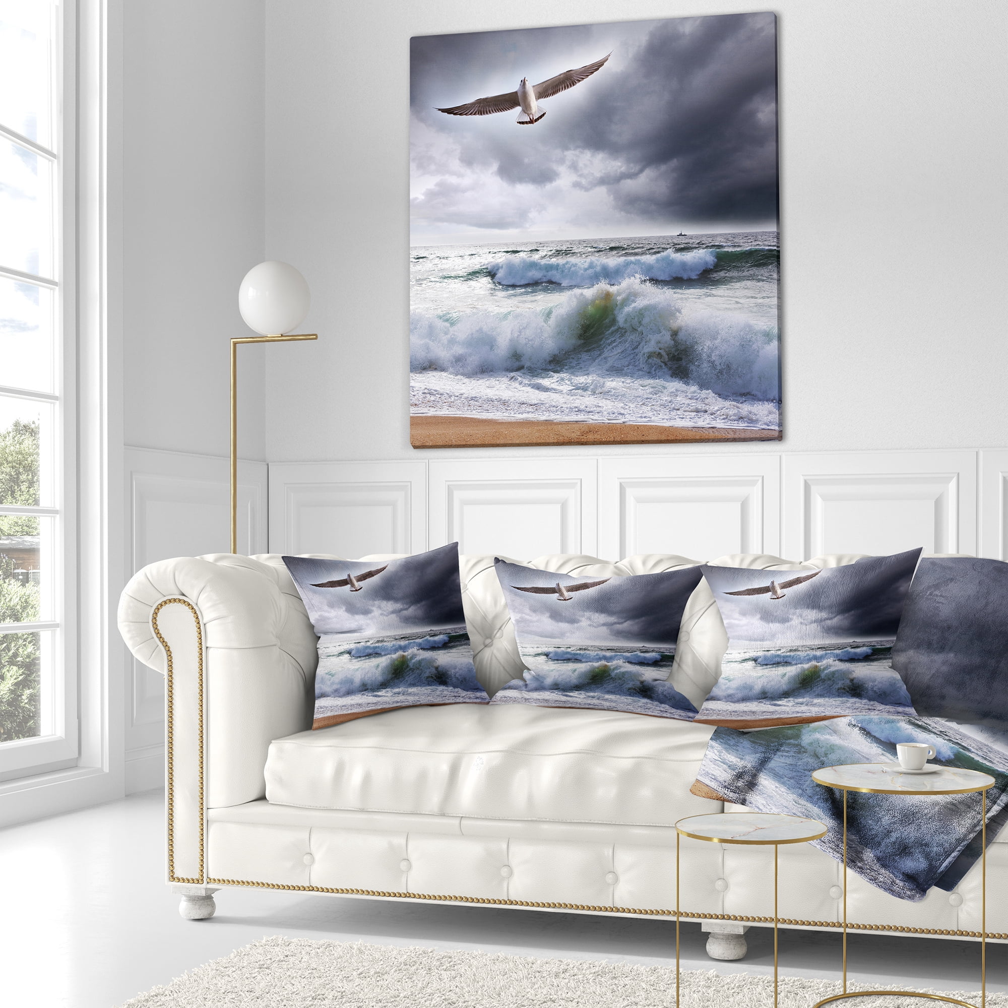 Designart 16" x 16" Multi-color Polyester Throw Pillow