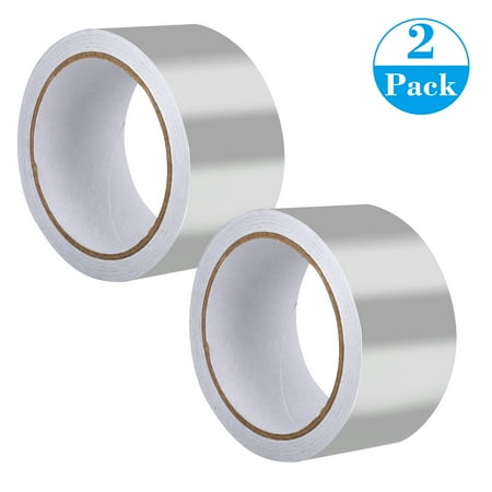 Front Self Adhesive Packing - Aluminum Foil Tape, TSV Aluminum Reflective Air Duct Tape, Self Adhesive Aluminum Tape Foil for HVAC, Pipe, 65 FT x 2inches, 1Pack/2 Pack