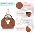 thumbnail image 3 of Llavero de mini bolsa Uxcell, 2 piezas de llavero de monedero lindo de cuero PU, marrón, 3 of 7
