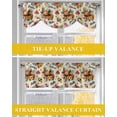 thumbnail image 6 of Hello Summer Tie Up Valances Curtain, Adjustable Kitchen Tropical Plants Straw Hat Linen Texture Valances for Windows Decor, Rod Pocket Short Curtains Set for Bedroom/Bathroom, 60"x18", 6 of 8