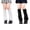 Black/White, variant on 2 Pairs Knitted Leg Warmers for Women with Star Accents, Thigh High Cable Knit Socks, Stretchy Loong Boot Covers for Daily School, Y2K Kawaii Goth Accessories, 80s Party Sports, White