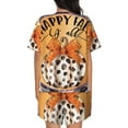 thumbnail image 6 of Susaid Fall Farmhouse Pumpkins1 Print Women's Pajama Set, Button-Up Sleepwear with Elastic Waist Shorts, Perfect for Lounging, Yoga, Beach, and Casual Wear-XX-Large, 6 of 7
