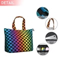 thumbnail image 2 of Rainbow Checkered Pattern Travel Tote Bags for Women Carry On,Large Weekender Bags for Women Travel,Multi Functional Duffle Bag for Work,Shopping,Sports, 2 of 5