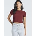 thumbnail image 2 of Real Essentials 4 Pack:Women's Lettuce Trim Ribbed Knit Short Sleeve Crop Tops Shirts Casual Summer Going Out T-Shirts, 2 of 6