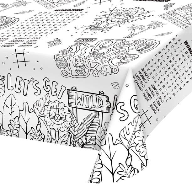 Mantel de papel para colorear Gatherfun Safari Jungle Theme
