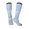 thumbnail image 4 of Fotbe White Bule Glitter print Women's Men's Novelty Crew Socks Cotton Socks Knee High Socks for Walking,Running,Nurses,Pregnancy, 4 of 9