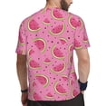 thumbnail image 2 of Wukai Watermelon Print Men's Short-Sleeved Mesh T-Shirt,Quick-Dry Short Sleeve Workout T-Shirt-Large, 2 of 8