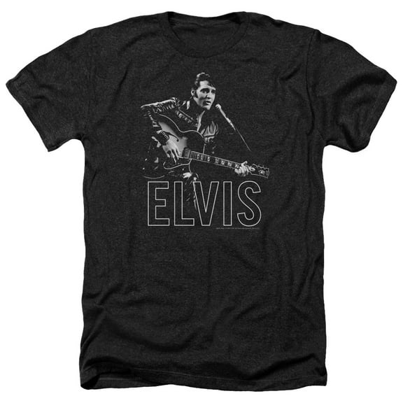 Elvis Presley - Guitar In Hand - Heather Short Sleeve Shirt - Large