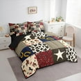thumbnail image 3 of Castle Fairy Western Cowboy Bedding Comforter Set 7-Piece for Boys Girls,Geometric Plaid King Bedding Sets,Texas Star Horseshoe Ultra Soft Bed Sheets,Lightweight Room Decor,Reversible, 3 of 8