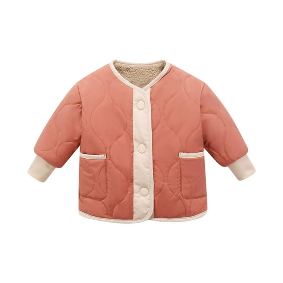 PINQI Children Autumn Winter Jacket Toddler Boys Girls Winter Thicken Coat Jacket Long Sleeve Windproof Thick Warm Outwear Lightweight (Red,18-24 Months)