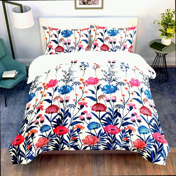Blossom Bliss Ensemble de Couette Florale Aquarelle Grand