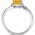 thumbnail image 2 of Sterling Silver Rhodium Plated Diamond & Citrine Square Ring (Size 7) Made In India qr4509ci-7, 2 of 5