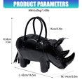thumbnail image 3 of 3D Rhinoceros Shape Crossbody Purses Leather Shoulder Bag Top Handle Handbags for Womens, 3 of 9