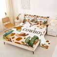 thumbnail image 2 of jejeloiu Cowboy Watercolor Desert Queen Sheet Sets Kids,Brown Cow Print Bed Set,4-Piece, 2 of 6