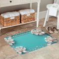 thumbnail image 2 of FJPT Non Slip Flannel Polyester Floor Mat With Floral Design And Pearl Accents For Bathroom Kitchen Bedroom Decor 16x24 inch, 2 of 5
