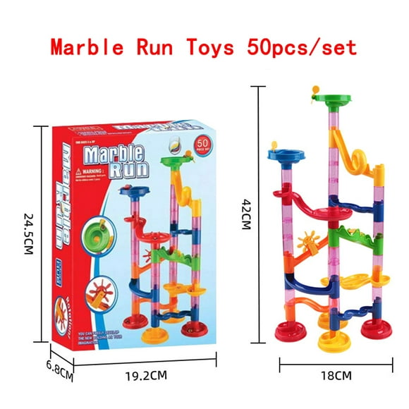 Amyove Marble Run Building Blocks 3D Marbles Slide Track Toys Diy Creative Assembled Maze Toys For Kids Gifts