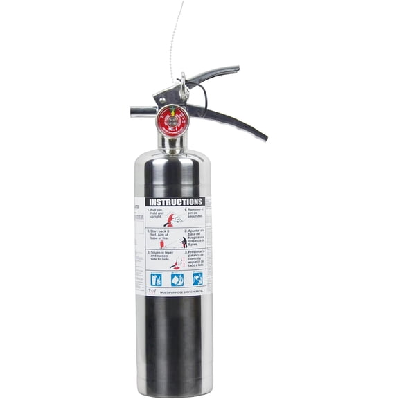 Stainless Steel Fire Extinguisher 2.5lb ABC Dry Chemical Extinguisher for Home Office UL Listed$$Tools & Hardware Other