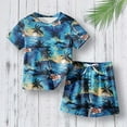 thumbnail image 2 of Fesfesfes Girls 2 Piece Outfits Girls And Boys Loungwear Casual Short Sleeve Tops Round Neck Sets Printed Shorts Sets, 2 of 3