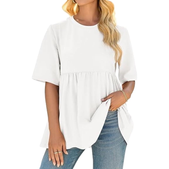 Women Summer T Shirt Short Sleeve Round Neck Casual Loose Top
