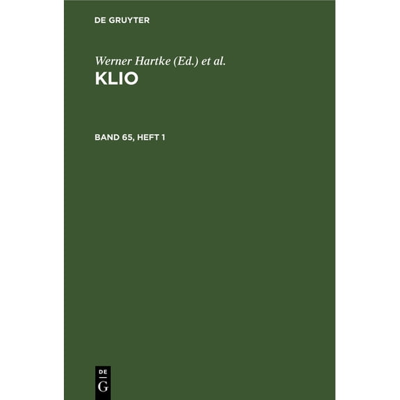 Klio. Band 65, Heft 1, (Hardcover)
