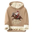 thumbnail image 2 of Sudadera con capucha para hombre, informal, a la moda, con estampado navideño, de manga larga y bolsillo, de poliéster, 2 of 5