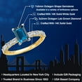 thumbnail image 2 of Gem Stone King 14K Two Tone Gold London Blue Topaz and Lab Grown Diamond Engagement Ring for Women | 1.86 Cttw | Emerald Cut 7X5MM | Gemstone November Birthstone | Size 9, 2 of 6