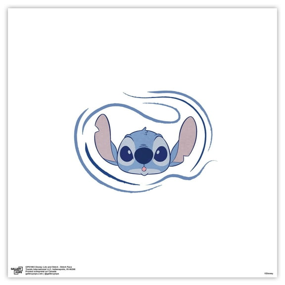 Gallery Pops Disney Lilo & Stitch - Stitch Face Wall Art, Unframed Version, 12" x 12"