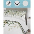 thumbnail image 3 of Quilt King Size Bedding Set, Sage Green Eucalyptus Leaves Reversible Summer Quilt 3 Pieces, Spring Botanical Floral Lightweight Bedspreads Coverlets with 2 Pillow Shams for All Seasons, 3 of 5