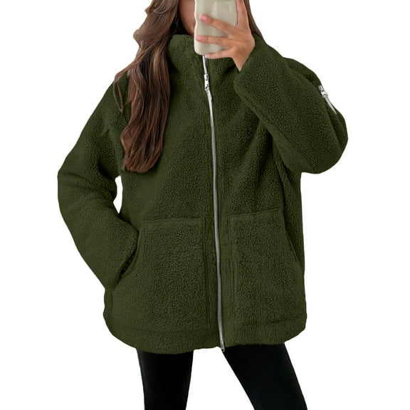 Pyhlmscde Women's Fleece Warm Thick Leisure Winter Coat, Womens Coats, Puffer Jacket Womens, Winter Clothes for Women