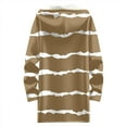 thumbnail image 5 of Women Base Zip up Fleece Hoodie Jacket, Stripe Color Block Tops with Pockets, Gradien Thermal Fuzzy Outerwear, 5 of 5