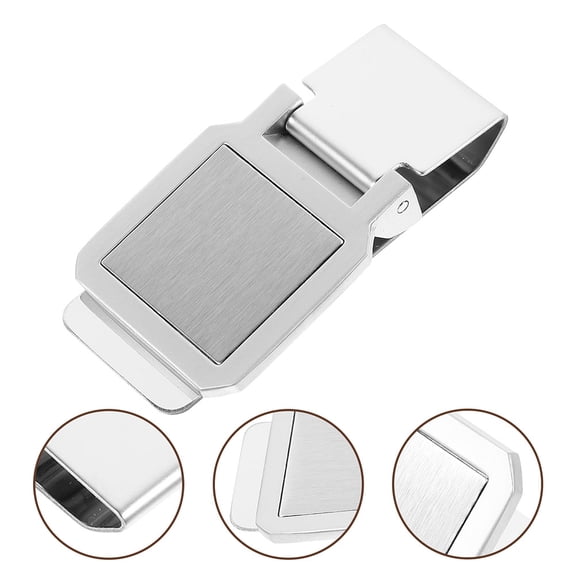 LOLIPPYY 2Set Stainless Money Clip Sleek Design Stainless Steel Cash Holding Wallet Accessory