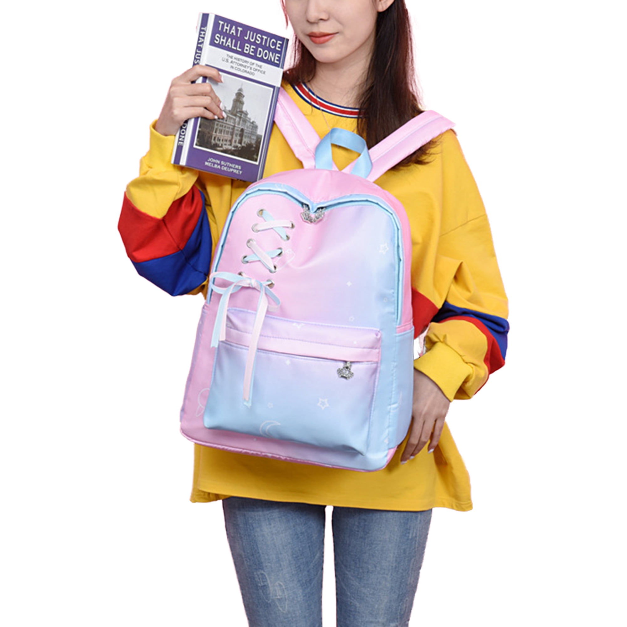 Justice hooded backpack cheap