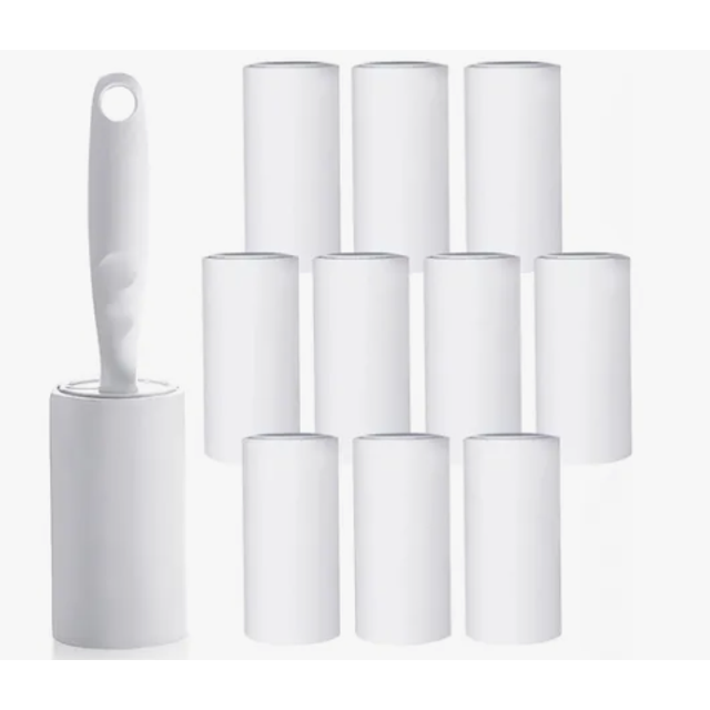 Kit Xtellar 11 Rodillo Quita Pelusa Pelo Removedor Mascota Adhesivo Color Blanco