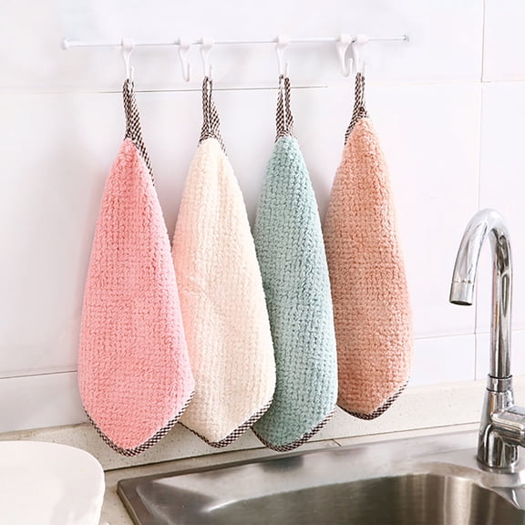 Ymhoo 4PCS Kitchen Towels Dish Towels Multipurpose Reusable Dish Cloths Quick Drying Hand Towels 9.8" x 9.8" Multicolor