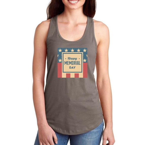 Happy Memorial Day Retro Racerback Tank Women -Image by Shutterstock, Female x-Large