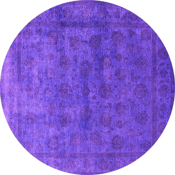 Ahgly Company Indoor Round Oriental Pink Industrial Area Rugs, 6' Round