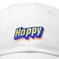 thumbnail image 2 of DALIX Colorful Happy Hat Mens Womens Embroidered Baseball Cap in White, 2 of 7