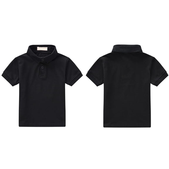 Boys Polo Shirts Short Sleeves Boys Black Button down Shirt Casual School Uniforms Boys 10-11 Years Shirts