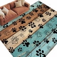 thumbnail image 2 of Area Rug for Living Room, Aqua Brown Non-Slip Indoor Large Carpet for Bedroom/Dining Room, Rustic Farmhouse Dog Paw Vintage Washable Low-Profile Rectangle Floor Runner Rugs - 6 x 9 Ft, 2 of 7