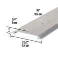 thumbnail image 3 of M-D Building Products 11072 2-1/2 in. x 1/4 in. x 36 in. Silver Aluminum Flat Profile Threshold for Interior Doorways, 3 of 5