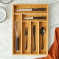 thumbnail image 3 of Juvale Kitchen Drawer Organizer Tray - 17 x 11.75 x 1.75 in, Natural Wood, 6-Slot Utensil & Cutlery Organizer - Silverware Holder & Storage Tray, 3 of 10